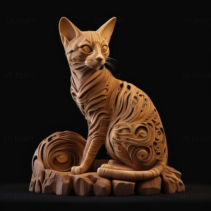 3D model Ocicat cat (STL)